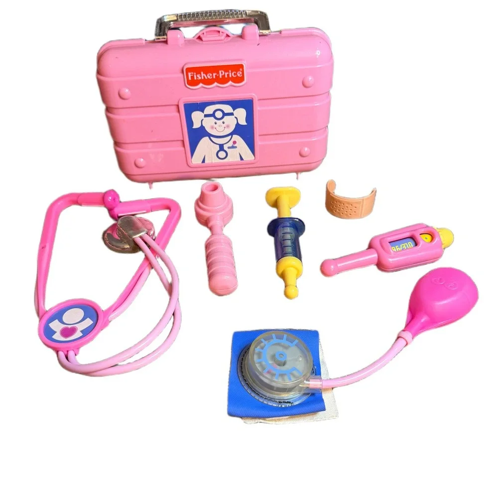 Fisher-Price Medical Doctor Kit Pink Case Stethoscope Toy Set 2006 L5196